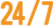 Techi247’s 24/7 Customer Support Icon in White Design